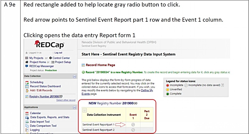 Select radio button to access form